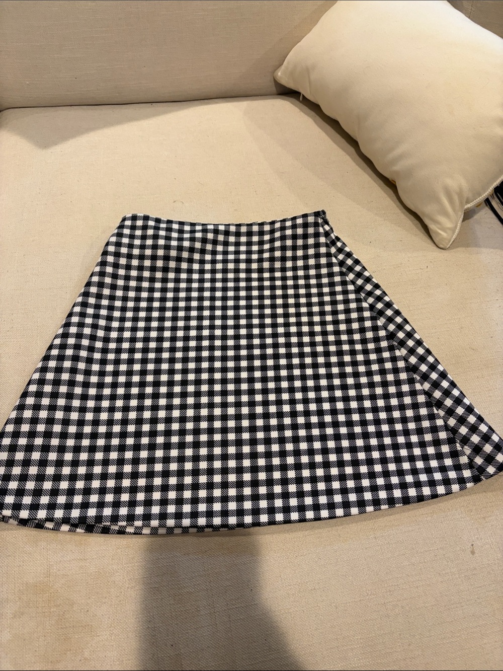 aqua mini skirt black/white plaid sz xs